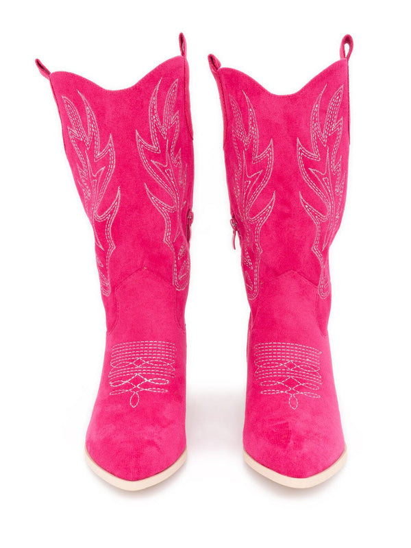 Cowboy Stiefel mit Stickerei in Fuchsia | Gr. 36 - 41 – zweite Ansicht