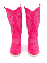 Cowboy Stiefel mit Stickerei in Fuchsia | Gr. 36 - 41 - CurvyRausch - Plus Size Damenmode