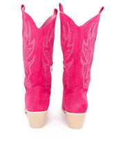 Cowboy Stiefel mit Stickerei in Fuchsia | Gr. 36 - 41 - CurvyRausch - Plus Size Damenmode