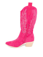 Cowboy Stiefel mit Stickerei in Fuchsia | Gr. 36 - 41 - CurvyRausch - Plus Size Damenmode