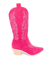 Cowboy Stiefel mit Stickerei in Fuchsia | Gr. 36 - 41 - CurvyRausch - Plus Size Damenmode