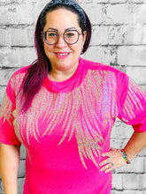 Engelsflügel - Shirt mit Strass – Himmlisches Pink - CurvyRausch - Plus Size Damenmode