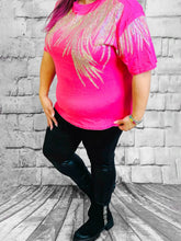 Engelsflügel - Shirt mit Strass – Himmlisches Pink - CurvyRausch - Plus Size Damenmode