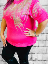 Engelsflügel - Shirt mit Strass – Himmlisches Pink - CurvyRausch - Plus Size Damenmode