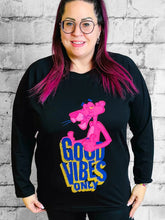 Good Vibes Only - Langarmshirt mit Kultfigur in Pink - CurvyRausch - Plus Size Damenmode