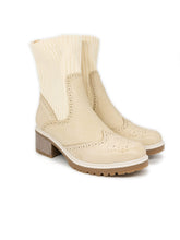 Klassische Stiefeletten im Western Style beige - CurvyRausch - Plus Size Damenmode