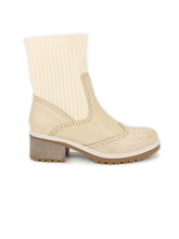 Klassische Stiefeletten im Western Style beige - CurvyRausch - Plus Size Damenmode