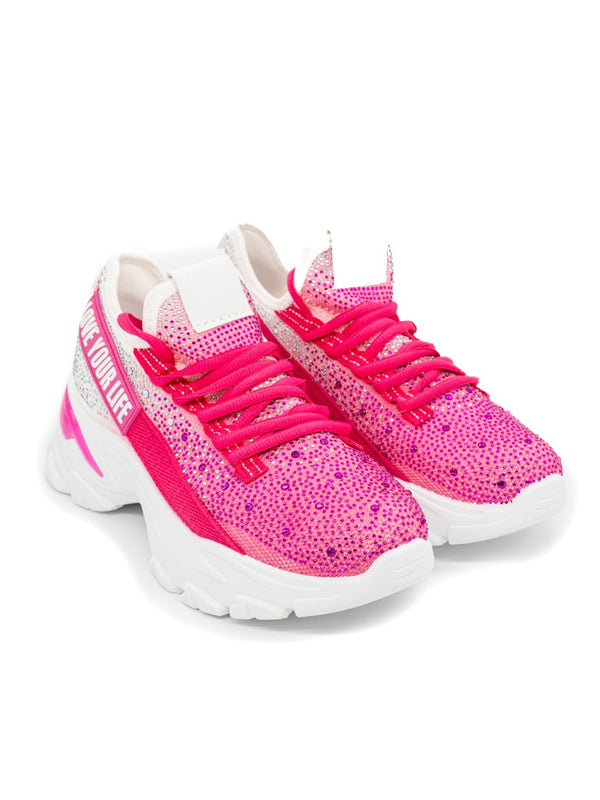 "Love Your Life" Sock-Sneaker mit Strass – zweite Ansicht