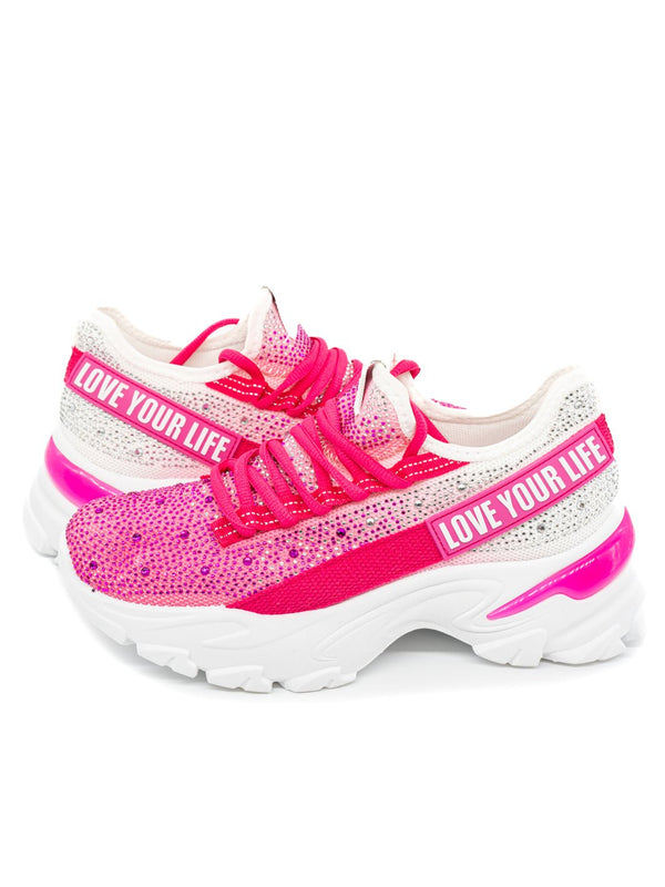 "Love Your Life" Sock - Sneaker mit Strass - CurvyRausch - Plus Size Damenmode