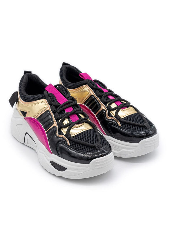 Mega coole schwarz - metallic Sneaker | 36 - 40 – in großen Größen von CurvyRausch. Stylische Plus Size Fashion für kurvige Frauen.
