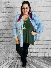 Nadelstreifen Bluse mit Sternchen - CurvyRausch - Plus Size Damenmode