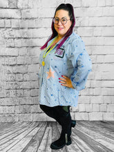 Nadelstreifen Bluse mit Sternchen - CurvyRausch - Plus Size Damenmode