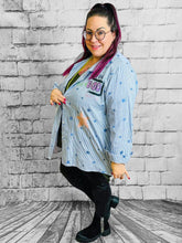 Nadelstreifen Bluse mit Sternchen - CurvyRausch - Plus Size Damenmode