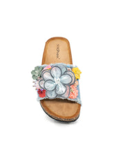 Sandalen im Jeans und Blumen Look - CurvyRausch - Plus Size Damenmode