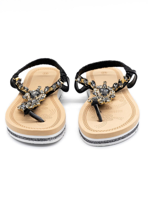 Sandalen mit Swarovskisteinchen | 36 - 39 - CurvyRausch - Plus Size Damenmode