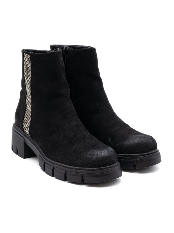 Strass - Besetzte Boots in Schwarz und Fuchsia | 36 - 40 - CurvyRausch - Plus Size Damenmode