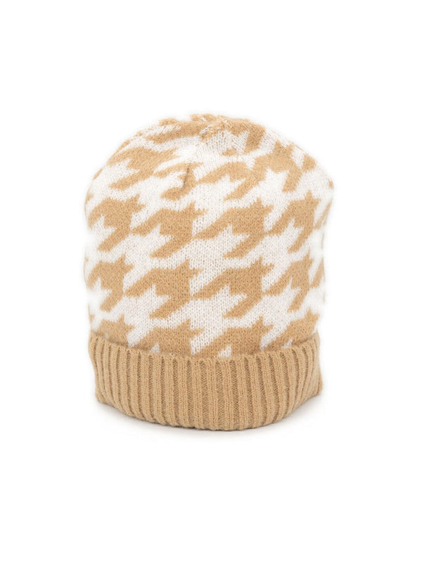 Strickmütze mit Hahnentritt Muster – zweite Ansicht