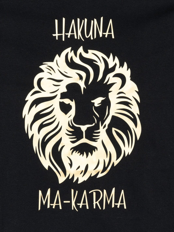 T - Shirt "HAKUNA MA - KARMA" mit Löwenkopf in Gold - Metallic - Print by CurvyRausch - CurvyRausch - Plus Size Damenmode