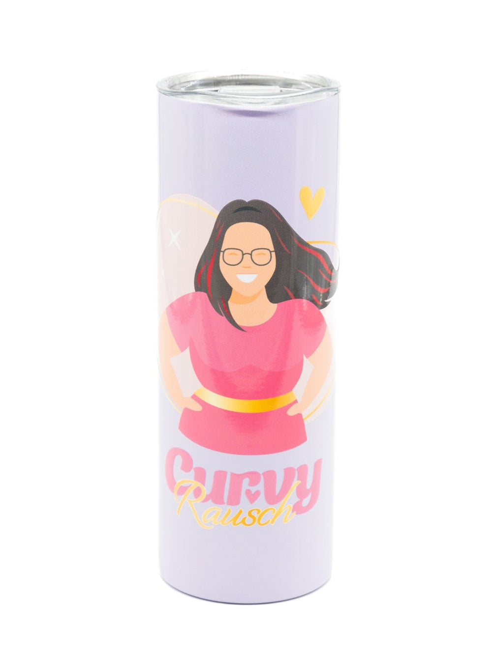 XL - Thermo Tumbler in Flieder Schimmer mit CurvyRausch Logo - CurvyRausch - Plus Size Damenmode